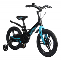 Велосипед детский  MAXISCOO ,  SPACE  Deluxe  16,  cерый, дисковые тормоза, нескользящие педали, дополнительные колёса в комплекте (2023)