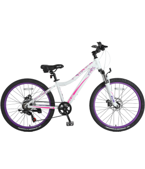 Велосипед подростковый Tech Team ELIS 24 белый/ розовый  колесо 24, c дисковыми тормозами