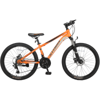 Велосипед подростковый Tech Team STORM 24  оранжевый 2022г. колесо 24, c дисковыми тормозами