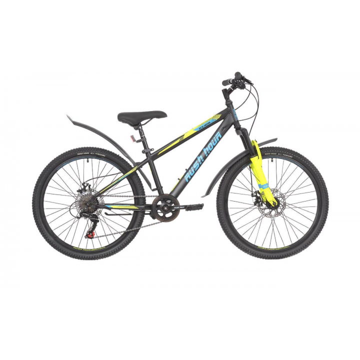 Велосипед подростковый Rush Hour RX 405 MD черный 2021г. колесо 24, c дисковыми тормозами