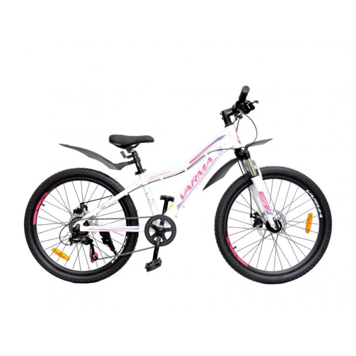 Велосипед подростковый VARMA Columba MD H43DA бело-розовый колесо 24 c дисковыми тормозами