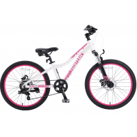 Велосипед подростковый Tech Team Elis 24 белый/ розовый  колесо 24, c дисковыми тормозами