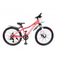 Велосипед подростковый VARMA Columba MD H43DA розовый колесо 24 c дисковыми тормозами